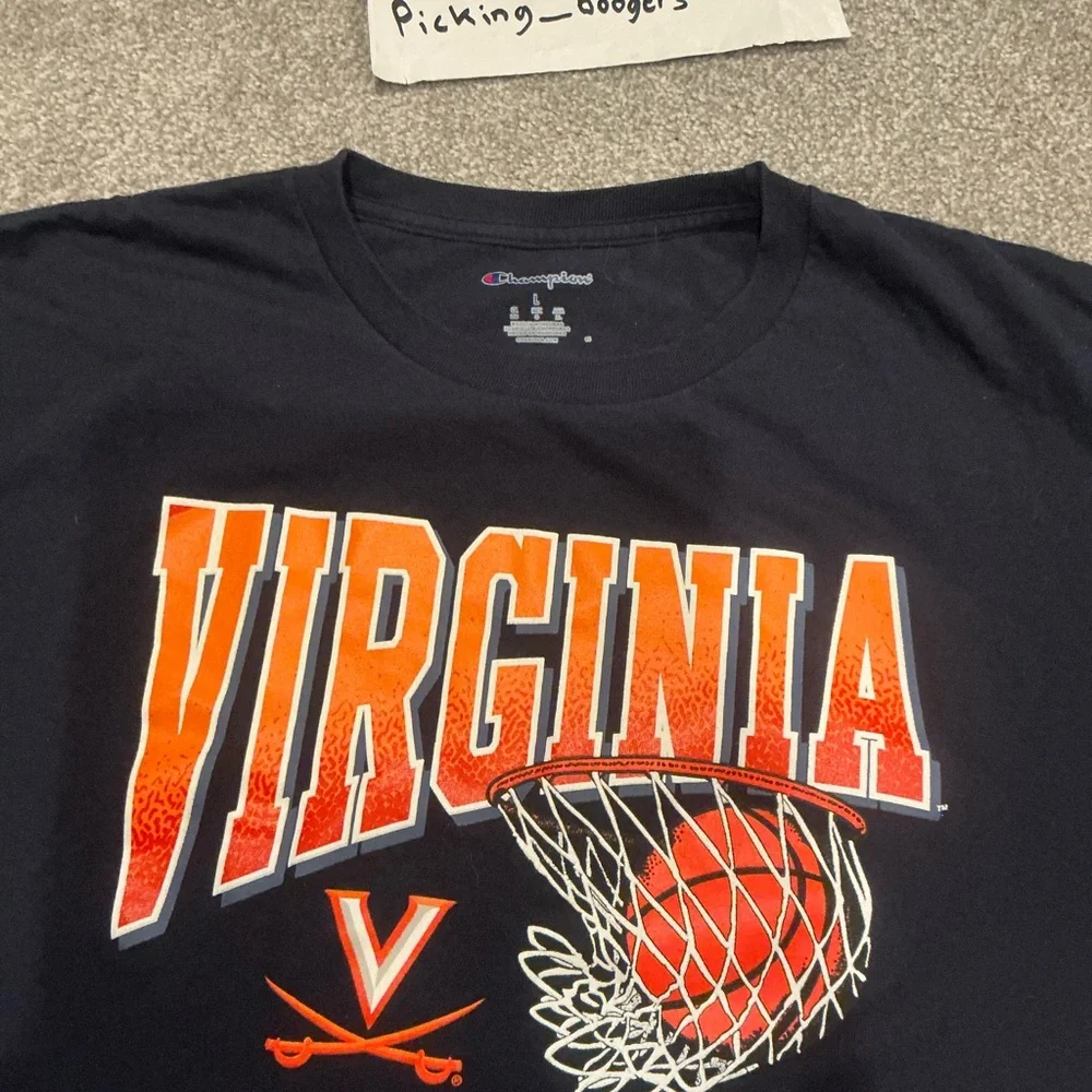 Champion Virginia Basketball tee Navy, Orange, White plus a UVA vintage cup - Picture 2 of 5